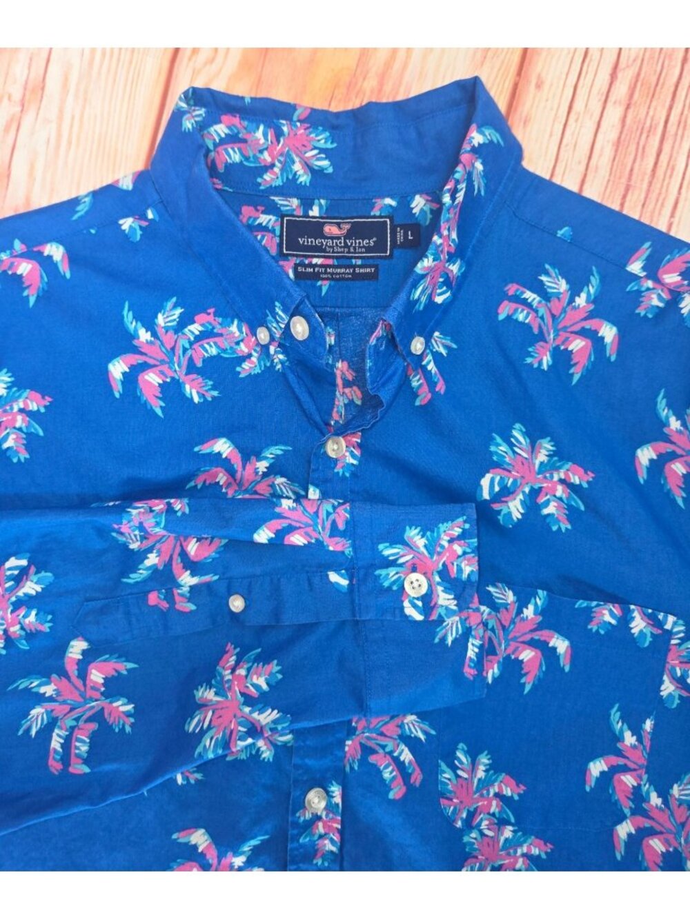 Vineyard Vines Slim Fit Murray Shirt Large Palm Tree Print